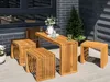 BELIANI Gartenhocker 3er Set Hellbraun Akazienholz Produktbild-Vorschau 5