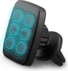 A black magnetic car mount with a vent clip attachment. Voir les images du produit