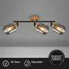 Faretto, con legno, vetro fumé, 3xE27/max.10W Anteprima dell’immagine prodotto 9
