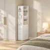 SoBuy STR15-W Badezimmerhochschrank mit Handtüchern und Kosmetik auf Regalen Produktbild-Vorschau