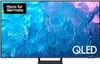 A Samsung QLED TV displaying a colorful abstract image, with a 'Made for Germany' badge in the top left corner and 'QLED' logo in the bottom right. Produktbild-Vorschau