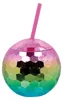 Discobole Gobelet avec paille multicolore arc-en-ciel 600 Voir les images du produit 1