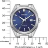 A watch is shown next to a ruler indicating its size in millimeters and inches. Náhled obrázku produktu