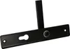 A black door handle set with a keyhole and a square spindle on a white background. Náhled obrázku produktu