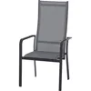A single dark gray garden chair with a mesh seat and back is shown against a white background. Produktbild-Vorschau
