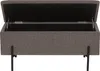An open storage bench with a textured gray fabric exterior and black metal legs. Podgląd zdjęcia produktu