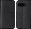 A black flip-style phone case is shown from the front and back. Produktbild-Vorschau