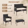 COSTWAY Polyrattan Gartenmöbel Set, Outdoor Gartengarnitur, Produktbild-Vorschau 3