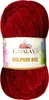 A ball of red yarn with a label. Produktbild-Vorschau