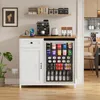 A kitchen buffet with a built-in cooler, coffee machine, and charging station, set up in a home environment. Produktbild-Vorschau