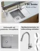 VBChome Edelstahlspüle mit Armatur 60 x 48 cm Gebürsteter Produktbild-Vorschau 6