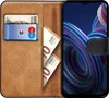 A flip case for a smartphone, showing the inside with a credit card and euro banknotes. Produktbild-Vorschau