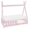A pink tipi-style children's bed with a mattress and wooden slats. Náhľad obrázku produktu