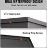 Close-up views of a black storage box, highlighting its waterproof features. Anteprima dell’immagine prodotto