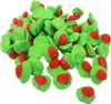 Fruchtgummi Jelly Erdbeeren mit grünem Fruchtgummi Boden Produktbild-Vorschau 1