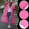 Regenponcho Mit Kapuze Oversize Rosa Wasserdicht Leicht Produktbild-Vorschau 3