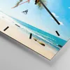 Wanduhr - Quadrat - Glasuhr - Strand Palme Meer - 30x30cm - Produktbild-Vorschau 5