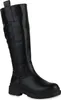 A black knee-high boot with a thick sole is shown against a white background. Produktbild-Vorschau