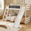 Etagenbett 90x200 cm Kinderbett aus Holz & PB mit Rutsche Produktbild-Vorschau 1