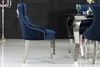 Elegantní židle CASTLE DELUXE z královsky modrého sametu s Náhled obrázku produktu 3