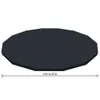 A dark, octagonal pool cover is shown against a white background. A measurement line with text is visible below the cover. Produktbild-Vorschau