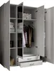 Karl Kleiderschrank 4-türig mit Spiegel 159 cm Weiß Produktbild-Vorschau 12
