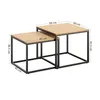 Two nesting coffee tables with dimensions indicated by text overlays. Produktbild-Vorschau