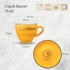 Wilmax Espressotasse mit Untertasse 75 ml 6er-Set Gelb aus Produktbild-Vorschau 3