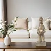 Buddha Statue mit Teelichthalter bronze 39cm Produktbild-Vorschau 5