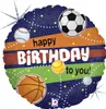 Folienballon rund 45cm Sports Happy Birthday Produktbild-Vorschau 4