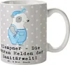 Mr. & Mrs. Panda Trinkbecher Klempner Helden - Grau Pastell Produktbild-Vorschau 1