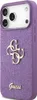 A close-up view of a purple glitter phone case with the Guess logo. Podgląd zdjęcia produktu