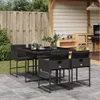 vidaXL 5-tlg. Garten-Essgruppe mit Kissen Schwarz Poly Produktbild-Vorschau 2