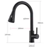 A diagram of a black kitchen faucet with dimensions indicated. Produktbild-Vorschau