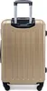 A gold suitcase shown from the back with its telescopic handle extended. Podgląd zdjęcia produktu