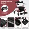 COSTWAY 2in1 Rollstuhl & Rollator klappbar & leicht mit Produktbild-Vorschau 8