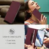 Collage of images showing a phone case, a woman holding a phone case, and a close-up of a phone case with cards and cash. Produktbild-Vorschau