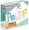The image shows the packaging of a children's table and two chairs set. Anteprima dell’immagine prodotto
