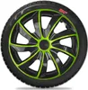 NRM Radkappen QUAD, Grün/Schwarz 14" Zoll. (4 x Universal Produktbild-Vorschau 3
