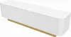 A white TV lowboard with a fluted front and a gold base, shown from a diagonal angle against a white background. Anteprima dell’immagine prodotto