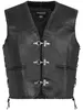 PAULGOS gilet in pelle biker cowl club waistcoat chopper Anteprima dell’immagine prodotto 4