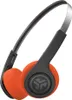 A pair of Jlab Rewind Wireless 2 Retro Headphones in black and orange. Voir les images du produit