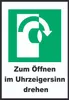 Zum Öffnen im Uhrzeigersinn drehen A3 (297x420mm) Schild Produktbild-Vorschau 1