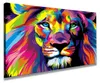 Visario Leinwandbild Bunter Löwe 80x60 cm – Bild Wandbild Produktbild-Vorschau 1