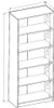 A technical drawing or diagram of a bookshelf with dimensions indicated. Produktbild-Vorschau