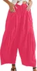 ASKSA Damen Weitem Hose Bein High Waist Falten Lang Produktbild-Vorschau 1