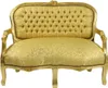 Casa Padrino Barock Kinder Sitzbank Gold Muster / Gold Produktbild-Vorschau 1