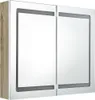 Mobiletto per specchio da bagno bianco e rovere 80 x 12 x Anteprima dell’immagine prodotto 3