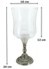 Glas Windlicht auf Metall Standfuß silber schwarz 10 x 24cm Produktbild-Vorschau 4