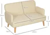 HOMCOM 2 Sitzer Sofa, Kleine Couch mit Samtoptik, Holzbeine Produktbild-Vorschau 3